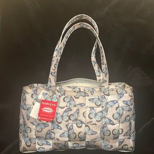 Harvey seatbelt bag BUTTERFLIES blue and silver